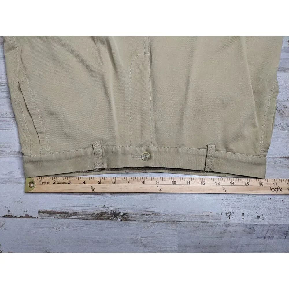 Tommy Bahama Shorts Mens 34 (32X10) Khaki Tan‎ Cargo 100% Silk Beach Casual